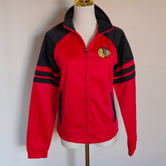 Chicago Blackhawks NHL Hockey Varsity Track Jacket Coat - Picture 3 of 12